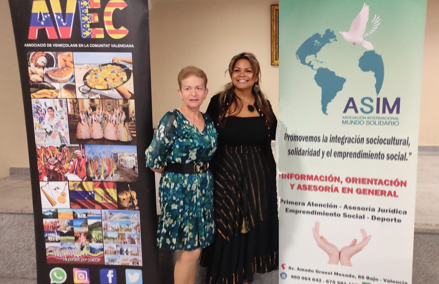 Representantes de ASIM y AVEC juntas en un evento de integración sociocultural